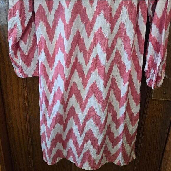 Pine Cone Hill Fine Linens Caftan Beach Cover Nightgown  XSMALL Pink Zig Zag - Picture 12 of 14